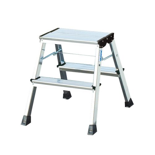 KRAUSE, Krause 130037 130037 Aluminium Doppel-Klapptritt klappbar Arbeitshöhe (max.): 2.45 m Silber 1.7 kg
