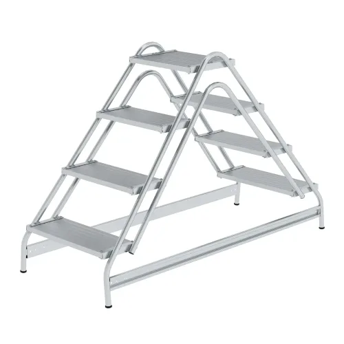 Munk Arbeitspodest beidseitig begehbar Aluminium geriffelt 2x4 Stufen