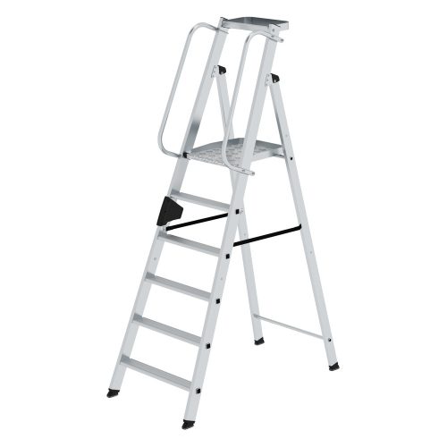 MUNK, Alu-Stehleiter mit großer Plattform, Handlauf beidseitig, 6 Stufen inkl. Plattform MUNK