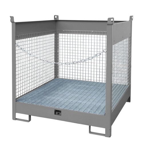 Bauer, Bauer® Auffangwanne aus Stahl, stapelbare Fass-Palette FSP-4 D, lackiert, Mausgrau