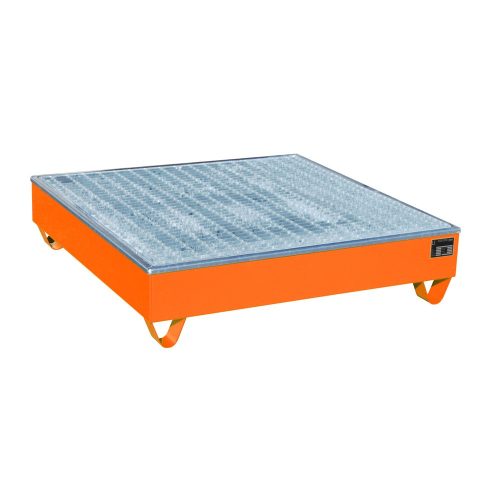 Bauer, Auffangwanne BAUER AW-4/A/PE mit Gitterrost, 211 l, B 1215 x T 1215 x H 290 mm, orange