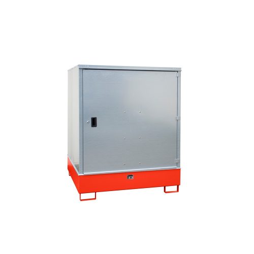 Bauer, Gefahrstoffschrank BAUER GS-3, Stahlblech, unterfahrbar, für 4 x 200 l Fässer, B 1475 x T 1460 x  H 1805 mm, rot