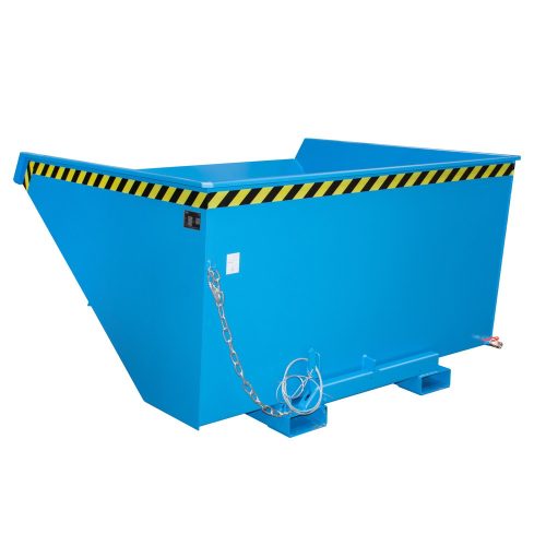 Bauer® Mini-Spänebehälter mit Abrollmechanik, niedrige Bauhöhe, lackiert, Volumen 1,7 m³, RAL 5012 lichtblau