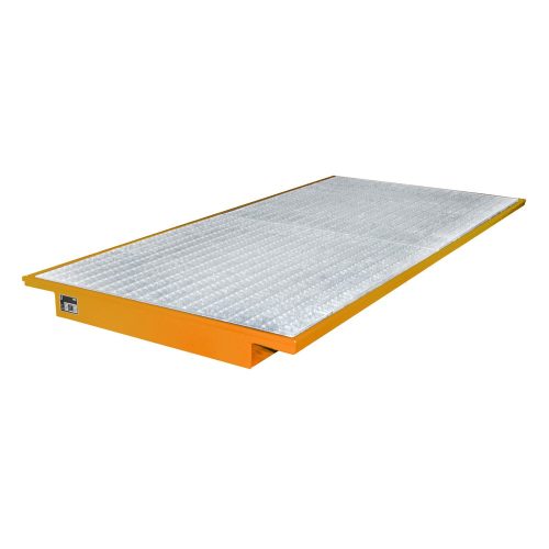 Bauer® Einhänge-Auffangwanne aus Stahl, inkl. Gitterrost, für Trägerlänge 2.700 mm, gelborange