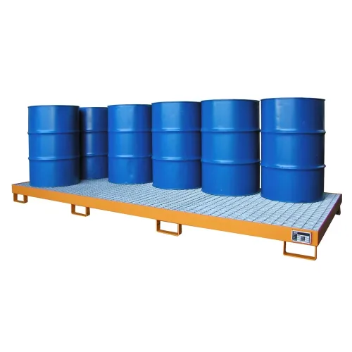 Bauer, Bauer® Grossvolumen-Auffangwanne aus Stahl, HxBxT 190 x 3.250 x 1.300 mm, 10x 200 l, gelborange