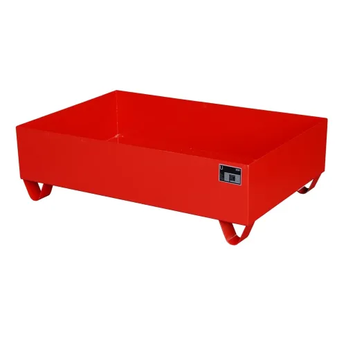 Bauer, Stahl-Auffangwanne ohne Gitterrost, 1200 x 800 mm, rot RAL 3000