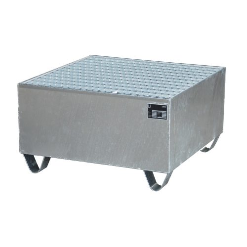 Bauer, Stahl-Auffangwanne mit Gitterrost, 800 x 800 mm, verzinkt