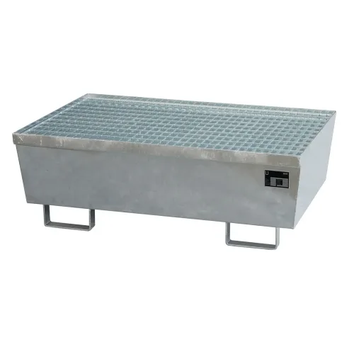 Bauer, Auffangwanne BAUER AM-2, mit Gitterrost, Stahl, 225 l, B 1200 x T 800 x H 415 mm, verzinkt