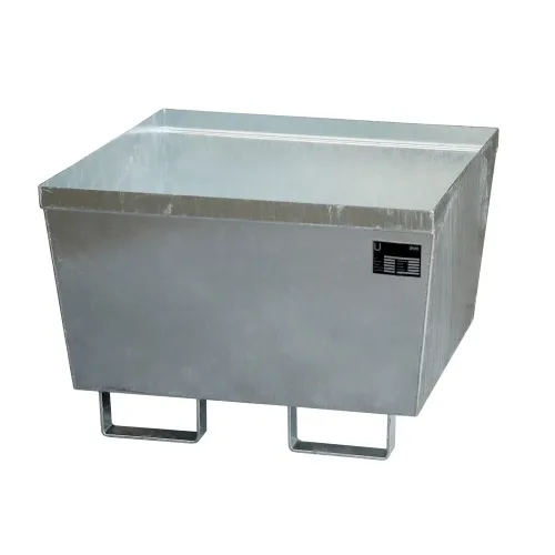 Bauer, Bauer® Auffangwanne aus Stahl, stapelbar, HxBxT 545 x 800 x 800 mm, ohne Gitterrost, feuerverzinkt