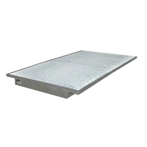 Bauer® Einhänge-Auffangwanne aus Stahl, inkl. Gitterrost, für Trägerlänge 2.200mm, feuerverzinkt
