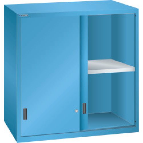 Lista, Aufsatzschrank mit Schiebetüren, Türen aus Vollblech, HxBxT 1000 x 1023 x 725 mm, lichtblau LISTA