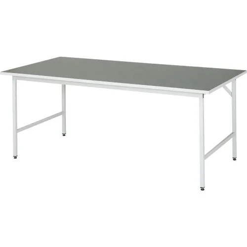 RAU höhenverstellbarer Werktisch Serie JERRY, HxBxT 800-850 x 2.500 x 1.000 mm, Arbeitsplatte Universal-/Linoleum-Belag