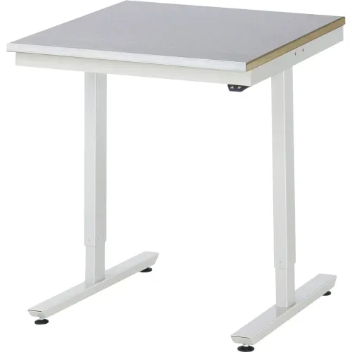 RAU, RAU elektrisch höhenverstellbarer Werktisch Serie adlatus 150, HxBxT 720-1.120 x 750 x 800 mm, Arbeitsplatte Stahlblech-Belag