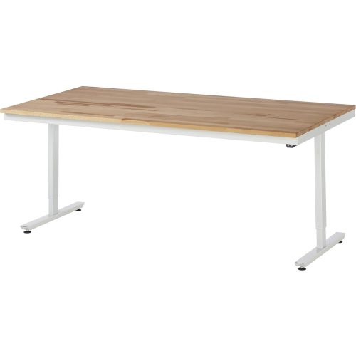 RAU elektrisch höhenverstellbarer Werktisch Serie adlatus 150, HxBxT 720-1.120 x 2.000 x 1.000 mm, Arbeitsplatte Buche-Massiv