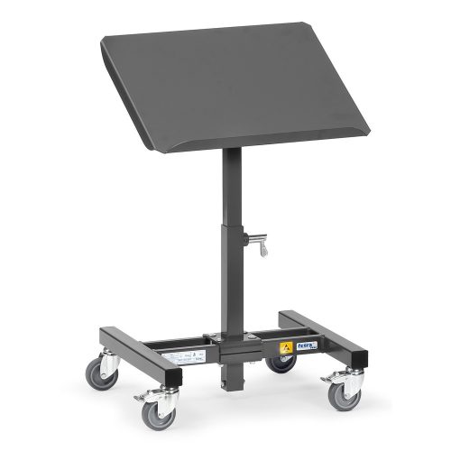 FETRA, ESD-Materialständer, mit Rollen, höhenverstellbar, 15 °/30 ° neigbar, Stahl, L 510 x B 410 x H 755-1105 mm