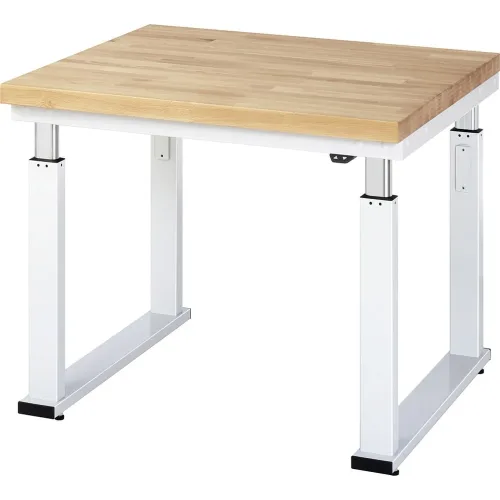 RAU, Arbeitstisch Serie adlatus 600, 1000 x 900 x 740-1140 mm, Buche-Massiv-Platte