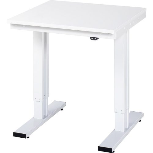RAU elektrisch höhenverstellbarer Werktisch Serie adlatus 300, HxBxT 720-1.120 x 750 x 800 mm, melaminharzbeschichtete Arbeitsplatte