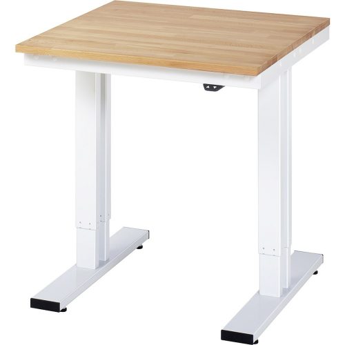 RAU, Werktisch Serie adlatus 300, Buche-Massiv-Platte, B 750 x T 800 H x 750 - 1120 mm