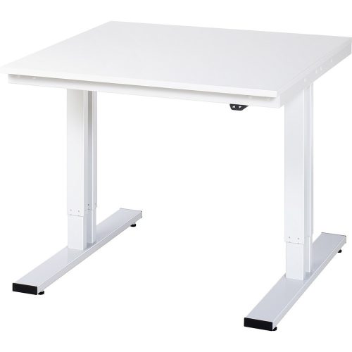 RAU elektrisch höhenverstellbarer Werktisch Serie adlatus 300, HxBxT 720-1.120 x 1.000 x 1.000 mm, melaminharzbeschichtete EGB-Arbeitsplatte