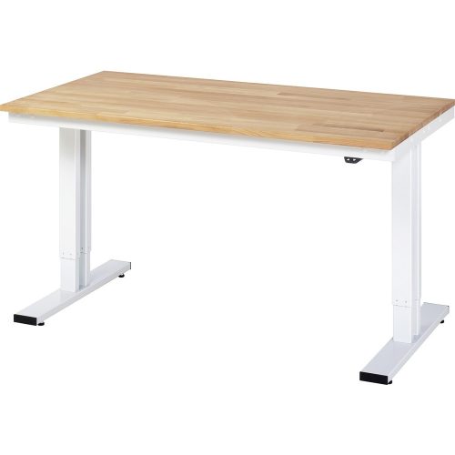 RAU elektrisch höhenverstellbarer Werktisch Serie adlatus 300, HxBxT 720-1.120 x 1.500 x 800 mm, Arbeitsplatte Buche