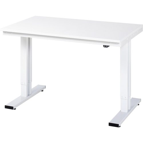 RAU, Arbeitstisch, elektrisch höhenverstellbar - Tragkraft 300 kg, Höhe 720 - 1120 mm, ESD-Melaminplatte, BxT 1250 x 800 mm RAU