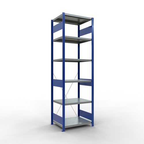 SCHULTE Fachbodenregal, enzianblau/verzinkt, Fachlast 250 kg, HxBxT 2.500 x 810 x 636 mm