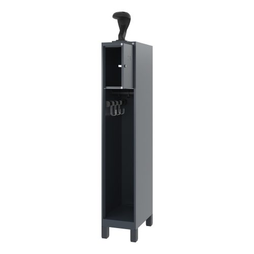 C + P, C+P Feuerwehrspind Evolo, Modell YOUNGSTER, 1 Abteil, H 1630 x B 300 x T 500 mm, Füsse, anthrazitgrau RAL 7016