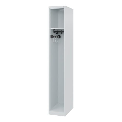 C + P, C+P Feuerwehrspind Evolo, Modell EXPERT, 1 Abteil, B 300 x T 500 x H 1850 mm, Bodengleiter, lichtgrau RAL 7035