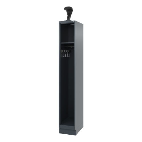 C + P, Feuerwehrspind C+P Evolo EXPERT, 1 Abteil, mit Sockel, B 300 x T 500 x H 1950 mm, RAL 7016 Anthrazitgrau/RAL 7016 Anthrazitgrau