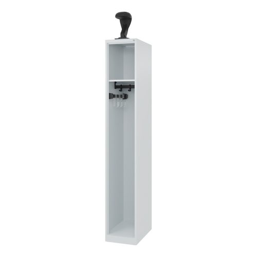C + P, C+P Feuerwehrspind Evolo, Modell EXPERT, 1 Abteil, B 300 x T 500 x H 1850 mm, Bodengleiter, Helmhalter, lichtgrau RAL 7035