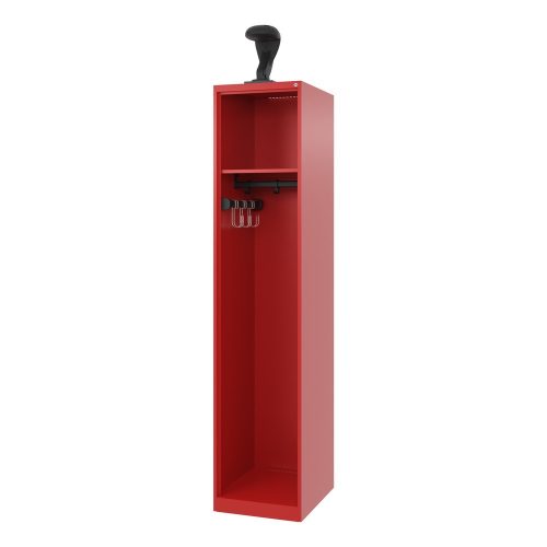 C + P, C+P Feuerwehrspind Evolo, Modell EXPERT, 1 Abteil, B 400 x T 500 x H 1850 mm, Bodengleiter, Helmhalter, feuerrot RAL 3000