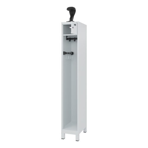 C + P, C+P Feuerwehrspind Evolo, Modell PRAKTUS, 1 Abteil, H 1950 x B 300 x T 500 mm, Füsse, lichtgrau RAL 7035