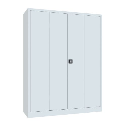 PAVOY Falttürenschrank mit 4 Fachböden, HxBxT 1.950 x 1.500 x 500 mm, lichtgrau, lichtgrau