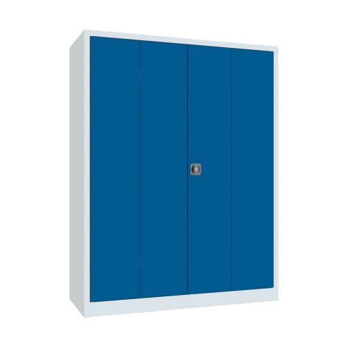 Pavoy, Falttürenschrank, Höhe 1950 mm, Breite 1500 mm, Tiefe 600 mm, grau/blau Pavoy