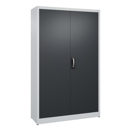 C+P Flügeltürenschrank, 5 OH, HxBxT 1.950 x 1.200 x 400 mm, lichtgrau, schwarzgrau
