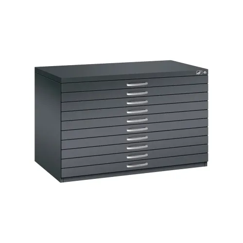 C + P, Planschrank aus Stahl, für Formate bis DIN A1, 10 Schubladen
