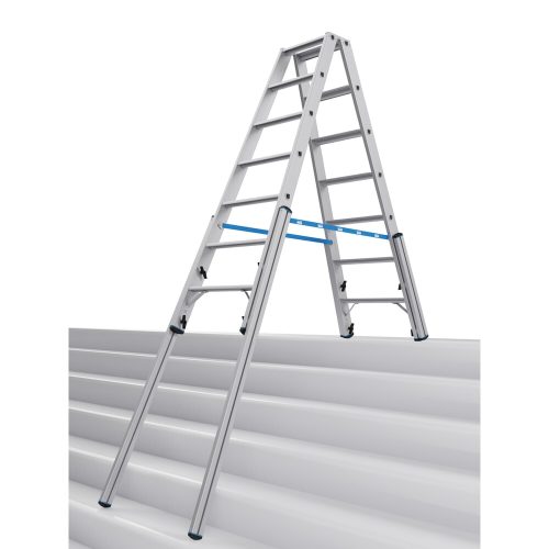KRAUSE® STABILO Teleskopleiter mit Stufen, beidseitig begehbar, 2 x 7 Stufen