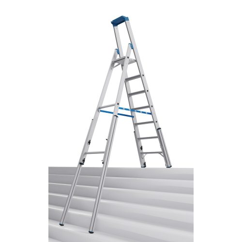 KRAUSE, Treppen-Stufenstehleiter, mit Niveauausgleich, einseitig begehbar, 7 Stufen KRAUSE