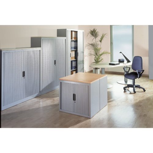 C+P, Rollladen-Aufsatzschrank, HxBxT 450 x 1000 x 420 mm, schwarzgrau C+P