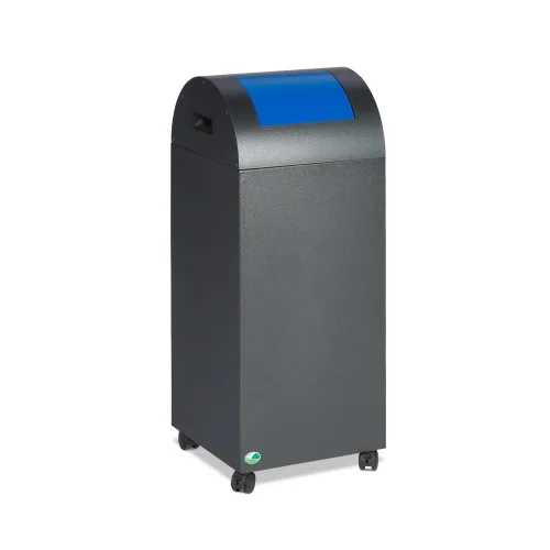 VAR, Selbstlöschende Wertstoff-Abfallsammler 55R, antiksilber/blau