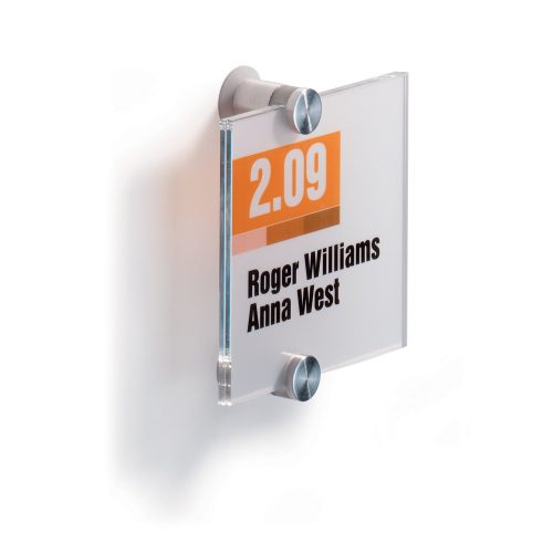 DURABLE, DURABLE T&uuml;rschild Crystal Sign 482019 transparent, acryl 105x105mm