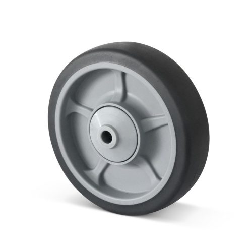 CASCOO, CASCOO Einbaurad P2G2, mit Rad-ø 160 mm x B 40 mm, Polypropylen-Felge, Elastomer-Lauffläche, grau, Kugellager, bis 200 kg