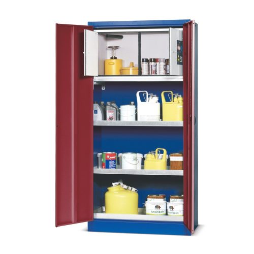 asecos®, Umweltschrank  asecos E-CLASSIC-UF, Flügeltüren, Front Purpurrot, B 950 x T 500 x H 1950 mm