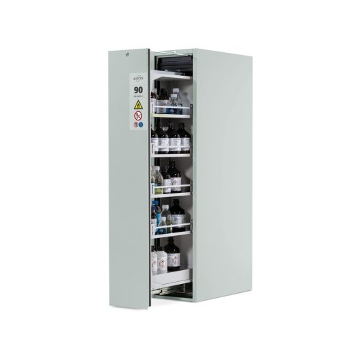 asecos®, Gefahrstoffschrank Asecos V-LINE, Typ 90, 1 Vertikalauszügen, Lichtgrau/Lichtgrau