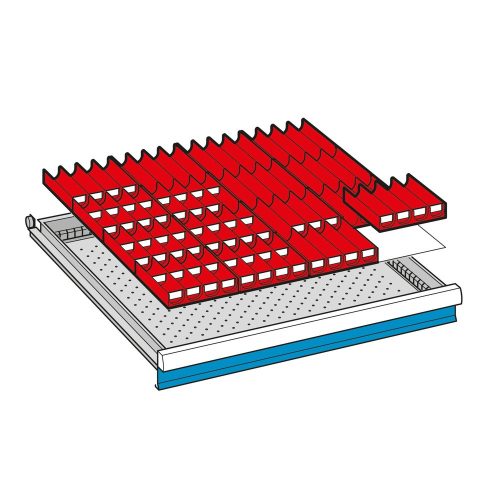 Lista, Schubladeneinteilungsmaterial-Set, 36 Einsatzkästen, für Fronthöhe 75 mm LISTA