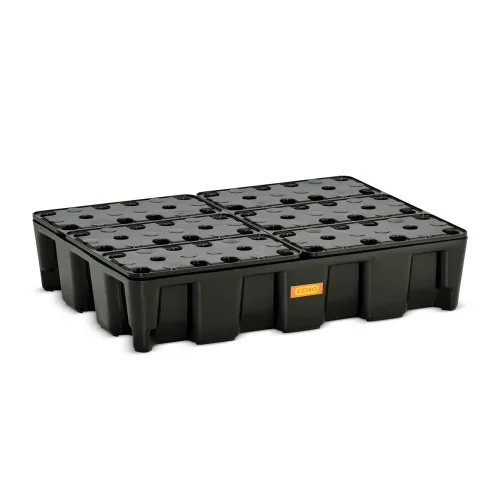 Jungheinrich PROFISHOP, CEMO Kleingebinde-/Laborwanne aus PE, Auffangvolumen 60 l, mit PE-Rost