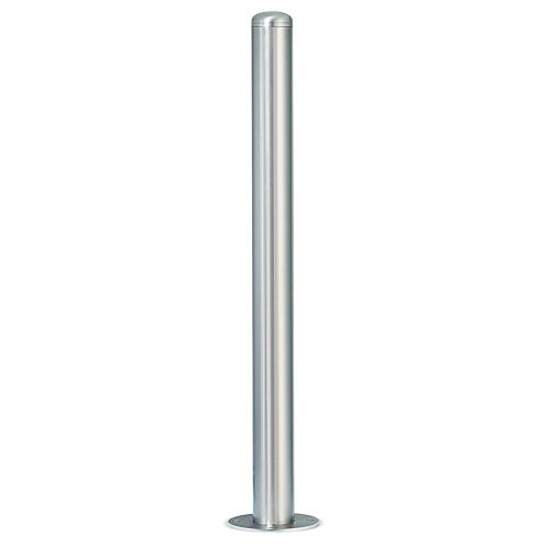 URBANUS Edelstahl-Sperrpfosten, Rundrohr Ø 76 mm mit Rundkopf, zum Aufdübeln