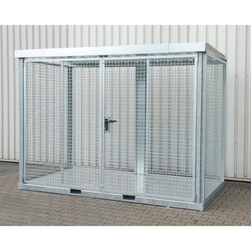 Bauer, Bauer Gasflaschen-Container TYP GFC-E, abschliessbar, L 3135 x B 1570 x H 2260 mm, Tränenblechboden