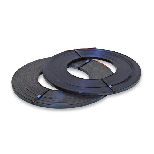 Stahlband, gewachst + gebläut, einlagig, 19 mm x 780 lfm, Kern-Ø 240 410 mm, Stärke 0,50 mm