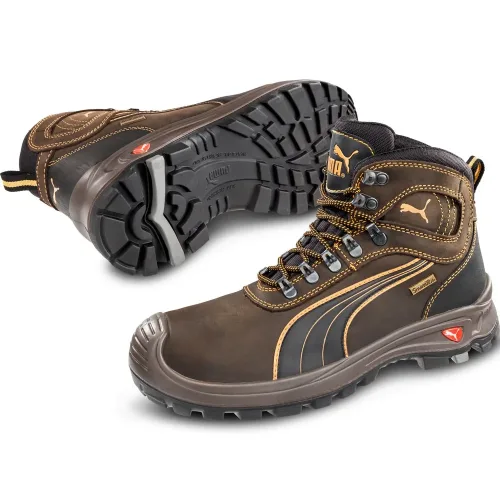 PUMA Safety, PUMA Safety - Sicherheitsschuh Sierra Nevada mid S3 WR CI HI HRO SRC, für Herren, Braun, Größe 47